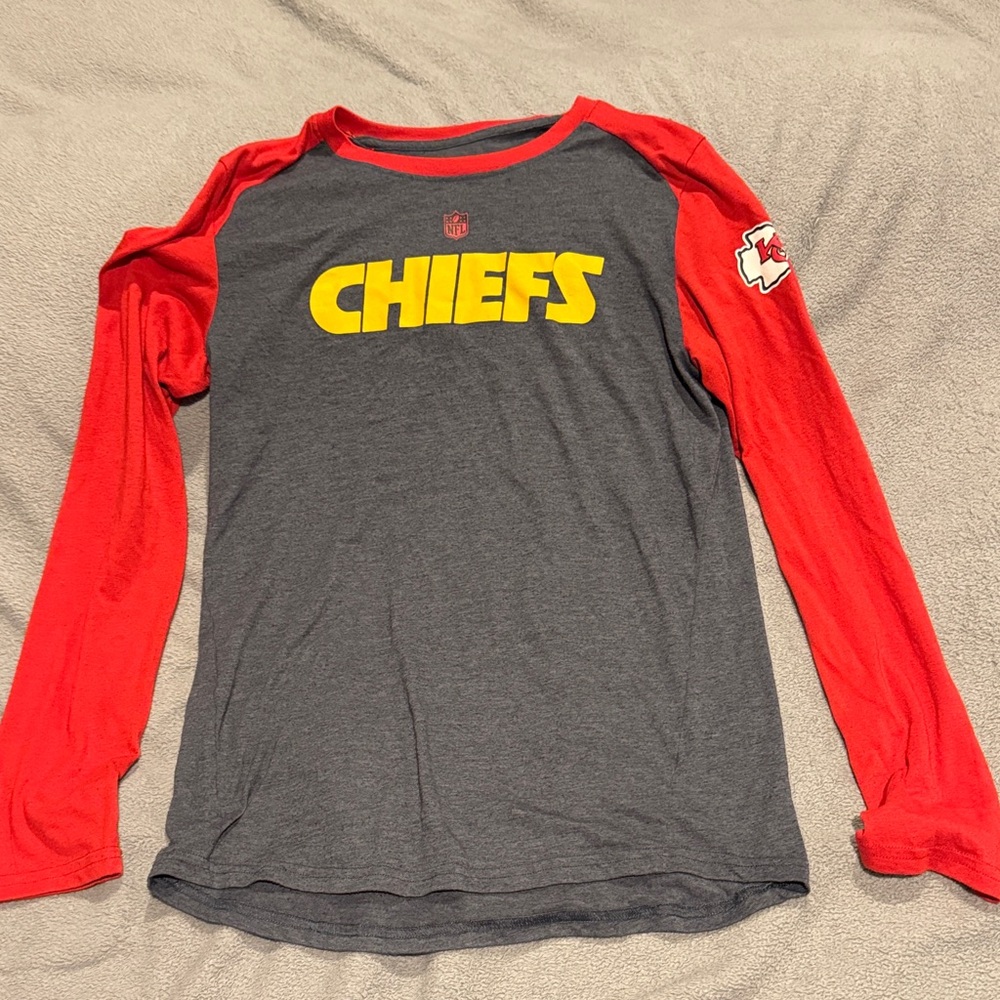 Kids Chiefs Long Sleeve Shirt - Red and Gray